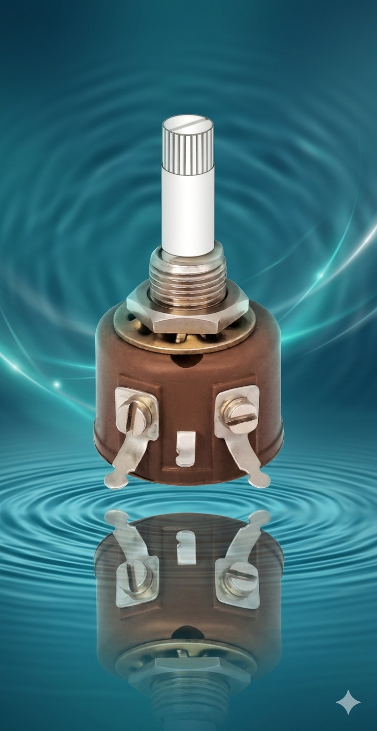 Single Turn Wire Wound Potentiometer Model: R.W-1 P White Plastic Shaft